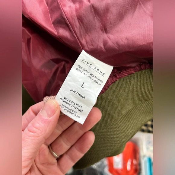 FIVE-FOUR Men’s Olive green full zip jacket size L - Picture 13 of 16